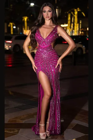 Portia and Scarlett PS25453C - Plunging Back Prom Dress