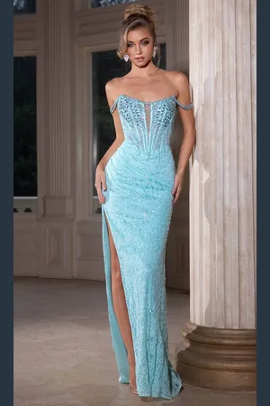 Portia and Scarlett PS25166 - Beaded Strap Prom Dress