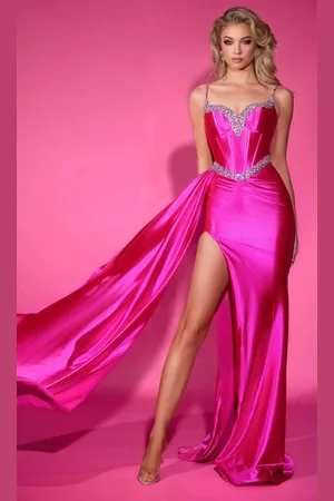 Portia and Scarlett PS25203 - Sash Detailed Prom Dress