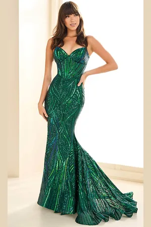 Ellie Wilde EW36102 - Sequin Embroidered Mermaid Prom Dress