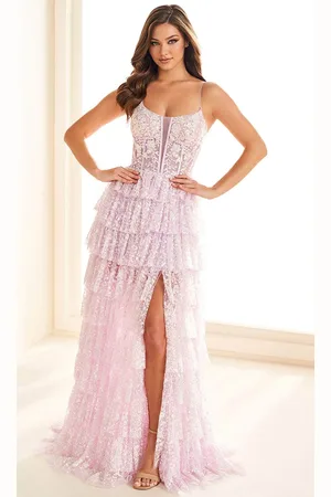 Ellie Wilde EW36216 - Sleeveless Cracked Ice Embellished Prom Gown