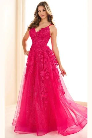 Ellie Wilde EW36015 - Floral Embroidered Plunging Neck Prom Dress