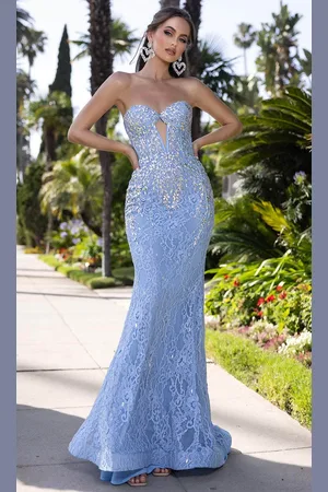 Portia and Scarlett PS25172 - Strapless Beaded Lace Prom Gown