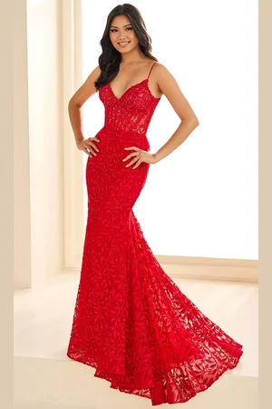 Ellie Wilde EW36011 - Foliage Lace Trumpet Prom Dress