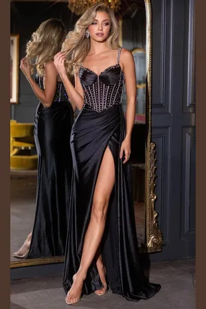 Portia and Scarlett PS25179 - Sash Accented Prom Dress