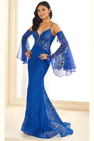 Ellie Wilde EW36030 - V-Neck Venise Lace Prom Gown