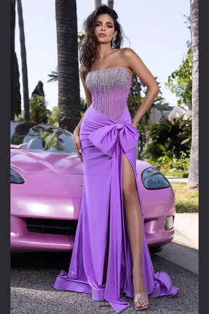 Portia and Scarlett PS25182 - Bow Draped Prom Dress