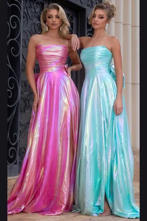 Portia and Scarlett PS25283 - Straight Neckline Lustrous Prom Gown