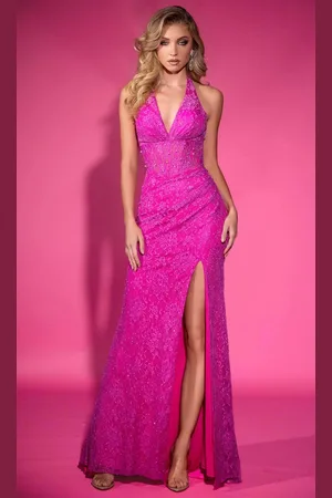 Portia and Scarlett PS25171 - Embellished Halter Prom Dress