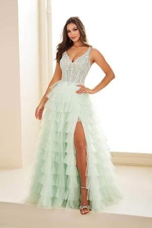Ellie Wilde EW35059 - V-Neck A-Line Evening Dress