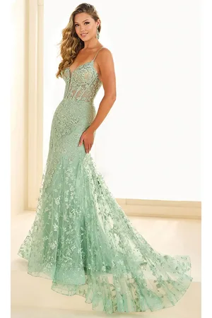 Ellie Wilde EW36008 - Plunging Neckline Trumpet Prom Dress