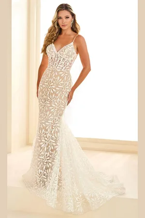 Ellie Wilde EW36011 - Foliage Lace Trumpet Prom Dress