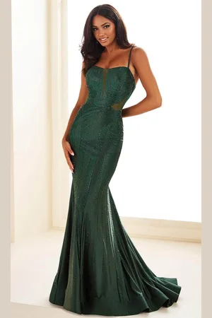 Ellie Wilde EW36013 - Scoop Neck Illusion Cutout Prom Dress