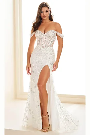 Ellie Wilde EW36059 - Floral Embroidered Off-Shoulder Prom Gown