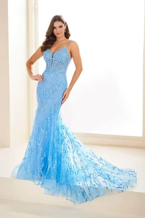 Ellie Wilde EW35010 - Embellished Lace Trumpet Prom Dress