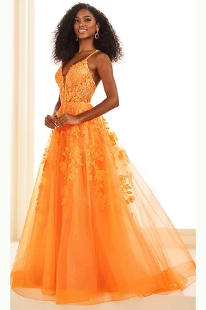 Ellie Wilde EW36015 - Floral Embroidered Plunging Neck Prom Dress