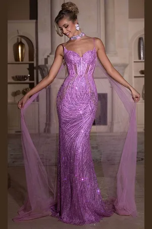 Portia and Scarlett PS25266 - Sequin Embellished Prom Gown
