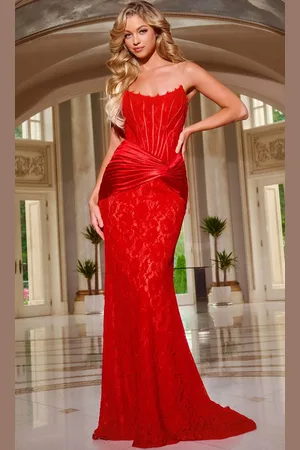 JOVANI 43856 - Draped Satin Prom Dress