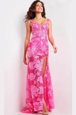 JOVANI 38462 - V-Neck Sheath Prom Dress