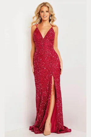 JOVANI 36437 - Sequined V Neck Prom Dress
