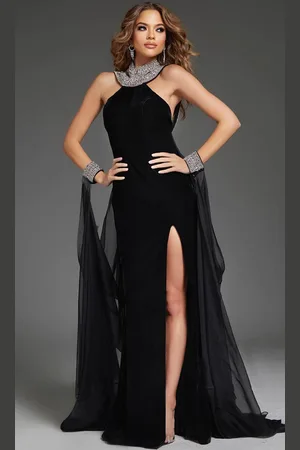 JOVANI 43696 - Rhinestone Embellished Sleeveless Prom Gown
