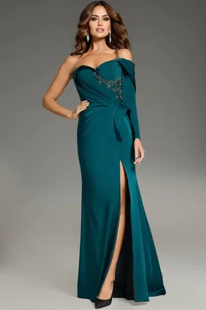 JOVANI 37566 - Sweetheart One-Shoulder Prom Gown