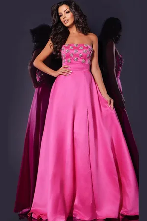 JOVANI 43822 - Strapless Embellished Bodice Prom Gown