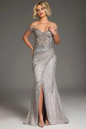 JOVANI 39175 - Bead Embellished Sweetheart Neck Evening Gown