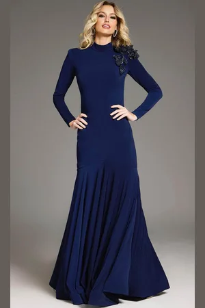 JOVANI 40926 - Long Sleeve High Neck Evening Gown