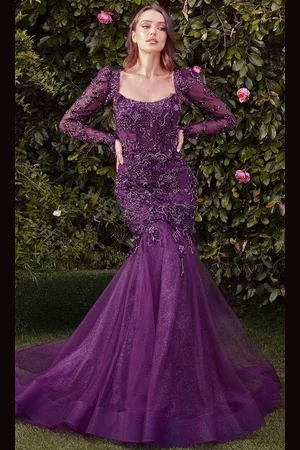 Andrea and Leo MA101 - Appliqued Mermaid Evening Gown