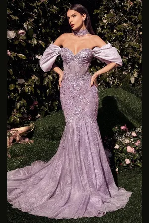 Andrea and Leo A1354 - Draped Sleeve Evening Gown