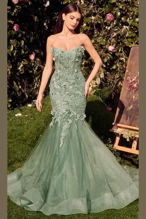 Andrea and Leo MA101 - Appliqued Mermaid Evening Gown
