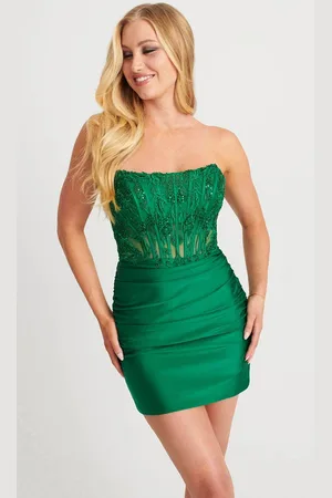 FAVIANA 11117 - Embellished Scoop Neck Cocktail Dress