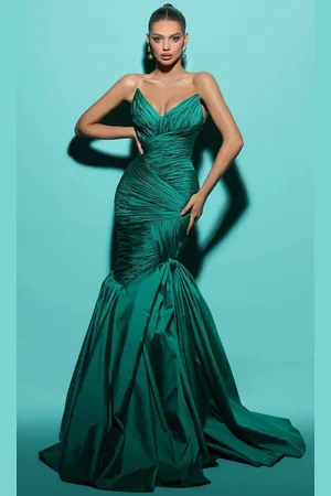 TARIK EDIZ 98434 - Strapless Taffeta Evening Gown