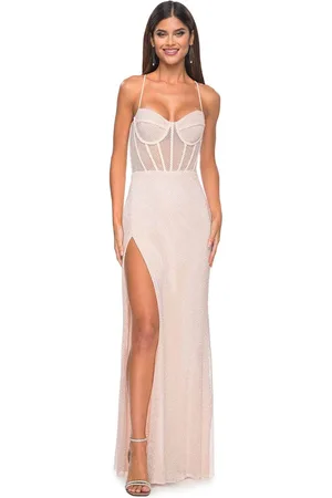 La Femme 32227 - Bustier Net Prom Dress