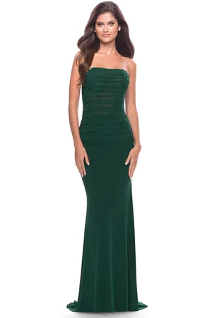 La Femme 31584 - Strapless Ruched detail Prom Dress
