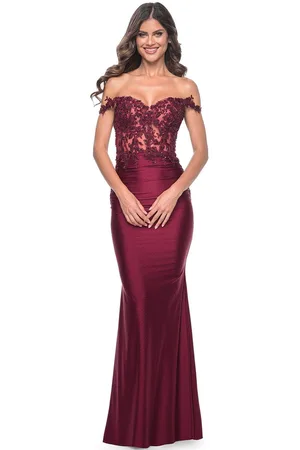 La Femme 32302 - Applique Corset Prom Dress