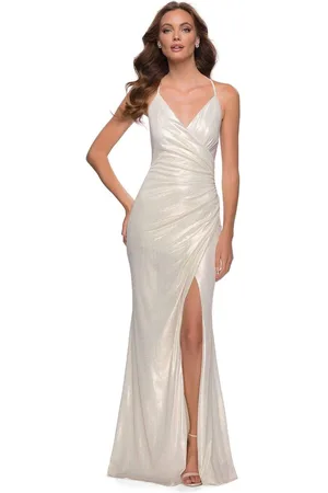 La Femme 29707 Metallic Sleeveless Evening Dress