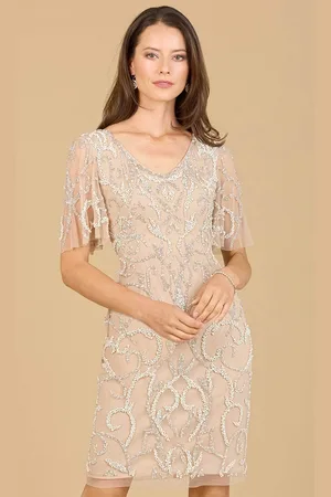 Lara Dresses 29185 - V-Neck Beaded Cocktail Dress