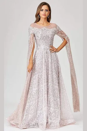 Lara Dresses 29454 Embellished Long Sleeve A-Line Gown