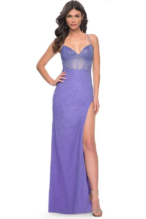 La Femme 32328 - Sleeveless Corset Bodice Prom Dress