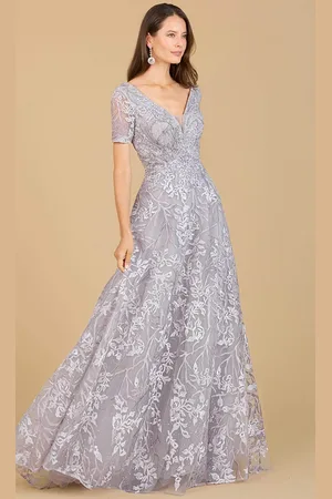 Lara Dresses 29193 - Short Sleeve A-Line Evening Gown