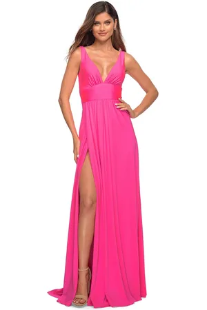 La Femme 30669 - Sleeveless High Slit Evening Gown