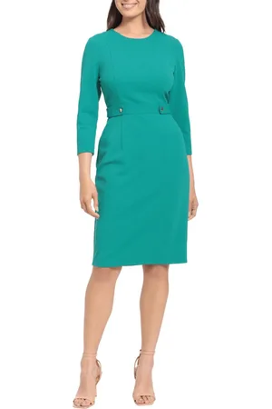 London Times T6566M - Quarter Sleeve Sheath Dress