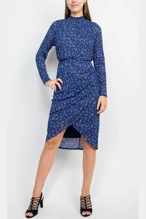 LAUNDRY HU05D50 - Long Sleeve Printed Formal Dress