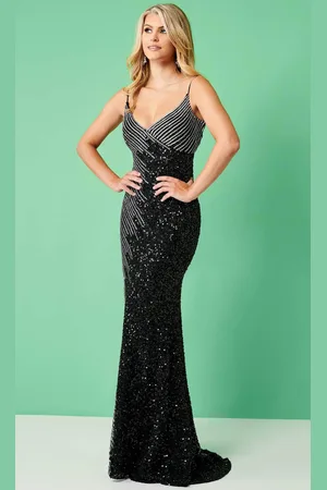 Rachel Allan 70365 - Symmetrical Beaded Evening Gown