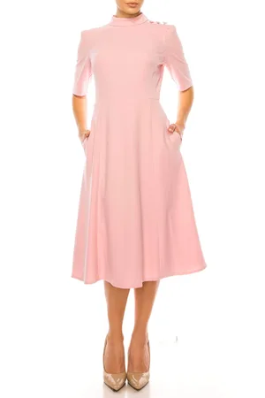 Donna Morgan D6953M - High Neck A-Line Dress