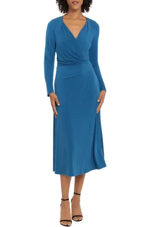 MAGGY G5681M - Long Sleeve V-Neck Formal Dress