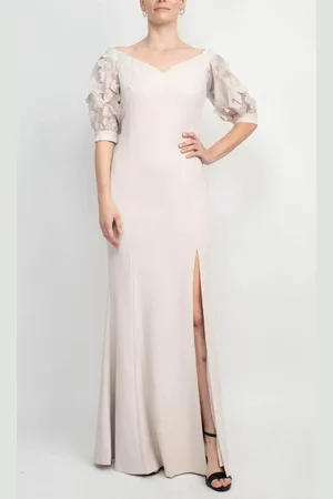 ALBERTO MAKALI 185715 - Applique Sleeve Evening Gown