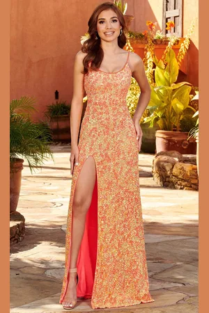 Rachel Allan 70424 - Scoop Neck Strappy Back Gown